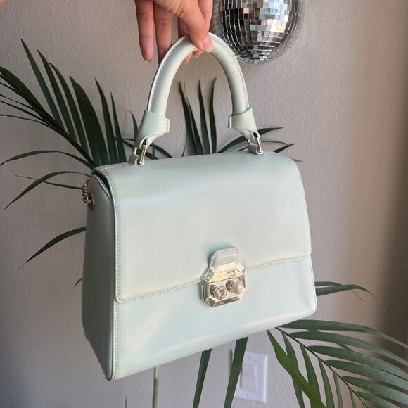 Ted Baker Mint Green Leather Mini Top Handle Bag - Picture 2 of 10